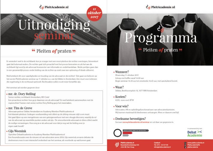PleitAcademie Seminar uitnodiging