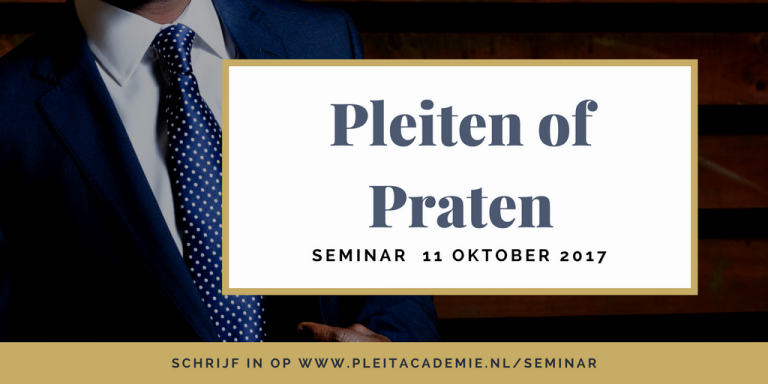 Seminar Pleiten of Praten, een korte impressie
