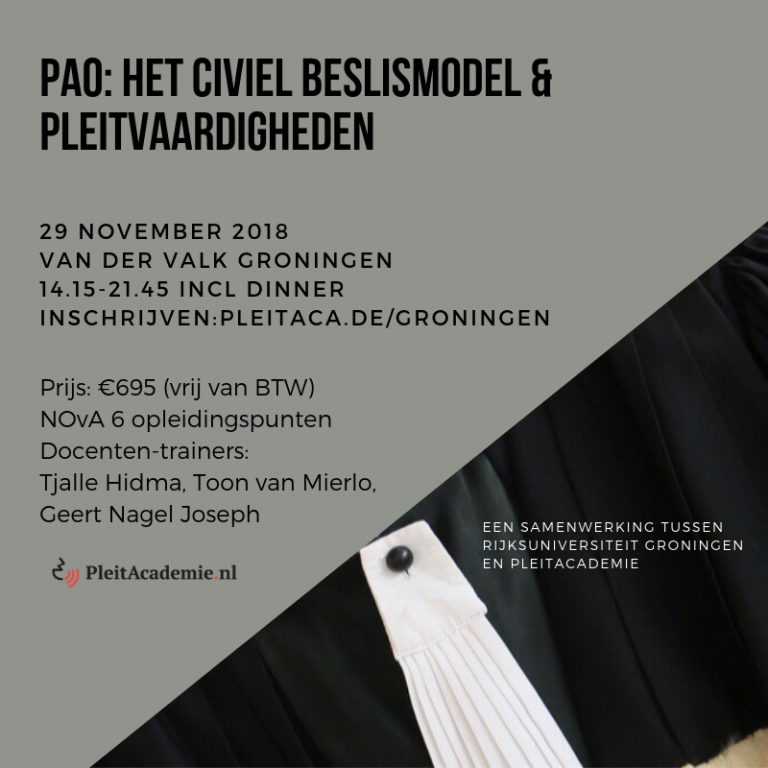 Nieuwe PAO: samenwerking PleitAcademie en Rijksuniversiteit Groningen