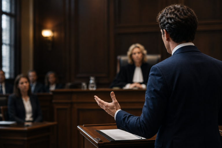 Pleidooi in de rechtszaal